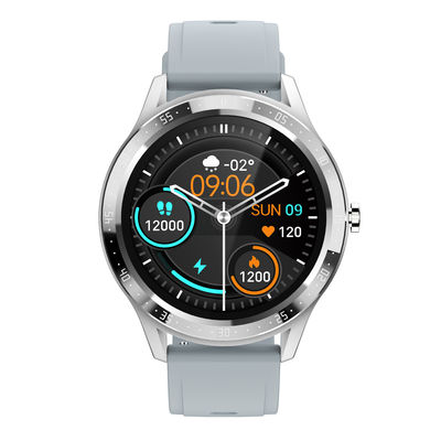 BT5.0 1.28in Suya Dayanıklı Bluetooth Çağrı Smartwatch IP67 Gri Yuvarlak